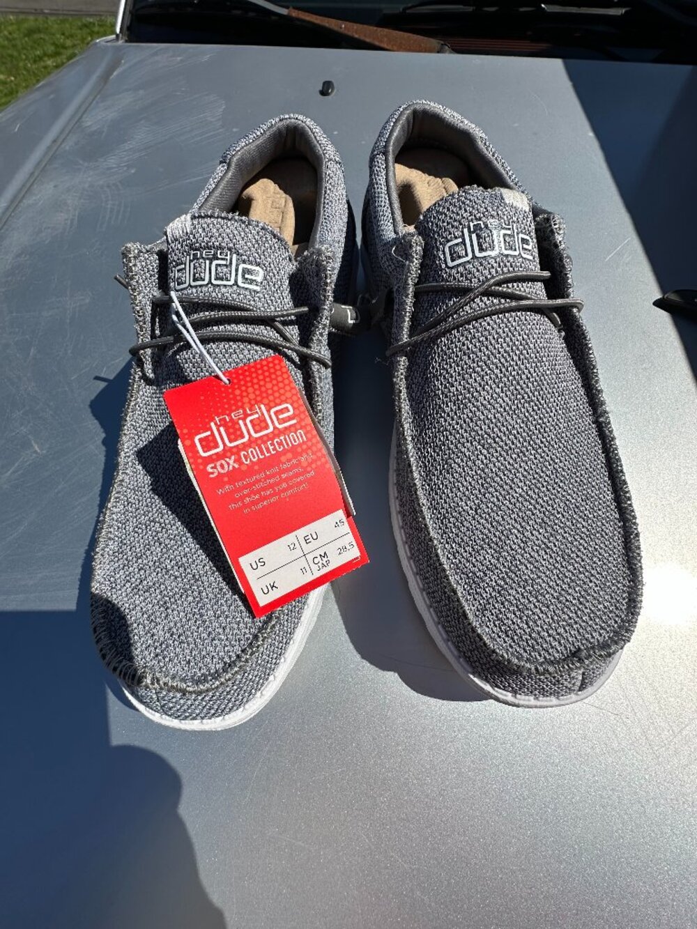 HEY DUDE WALLY SOX GREY WHITE 12